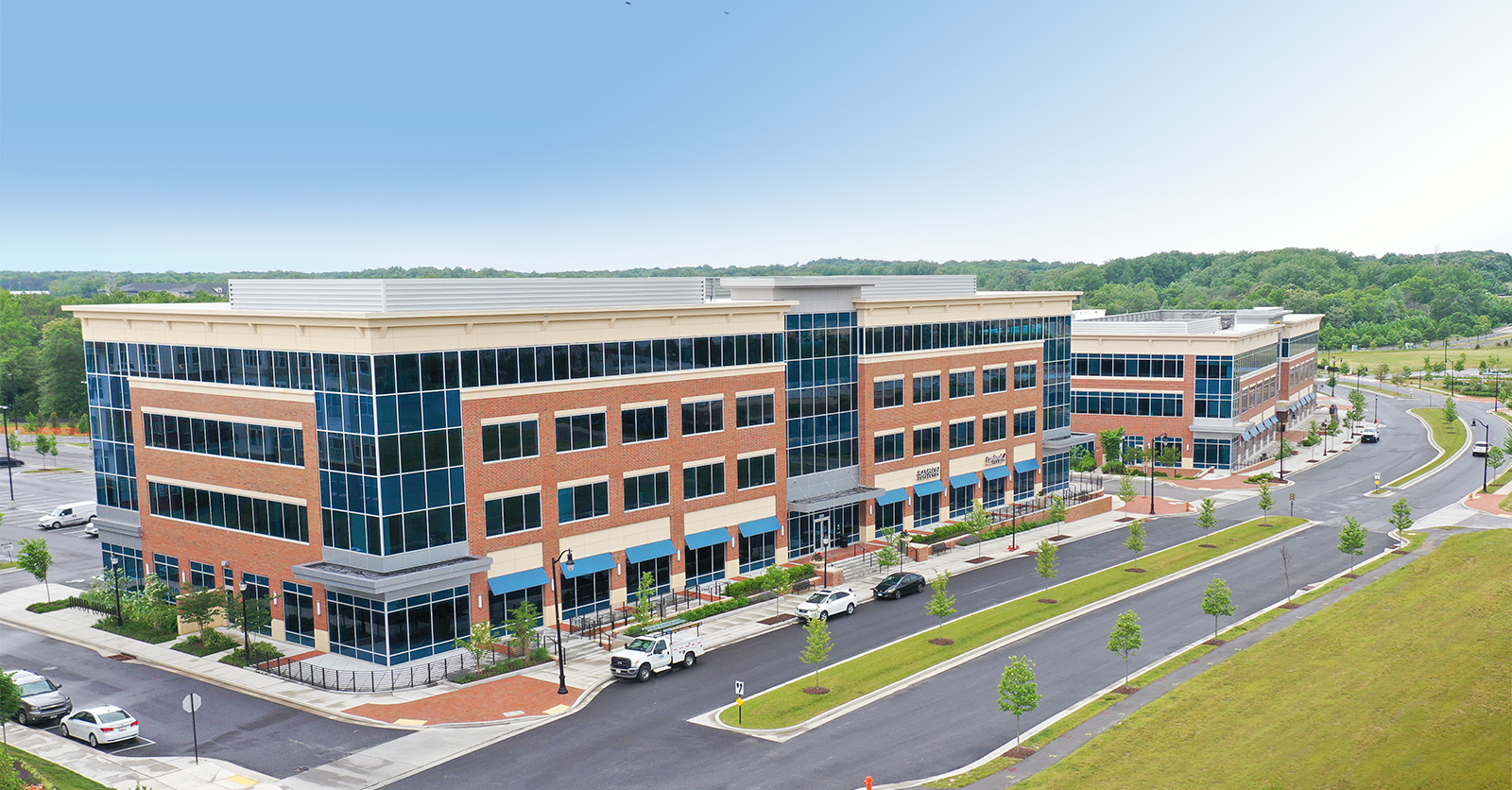 The four-story building has 99,504 square feet of Class A office space off Route 43 in Middle River.